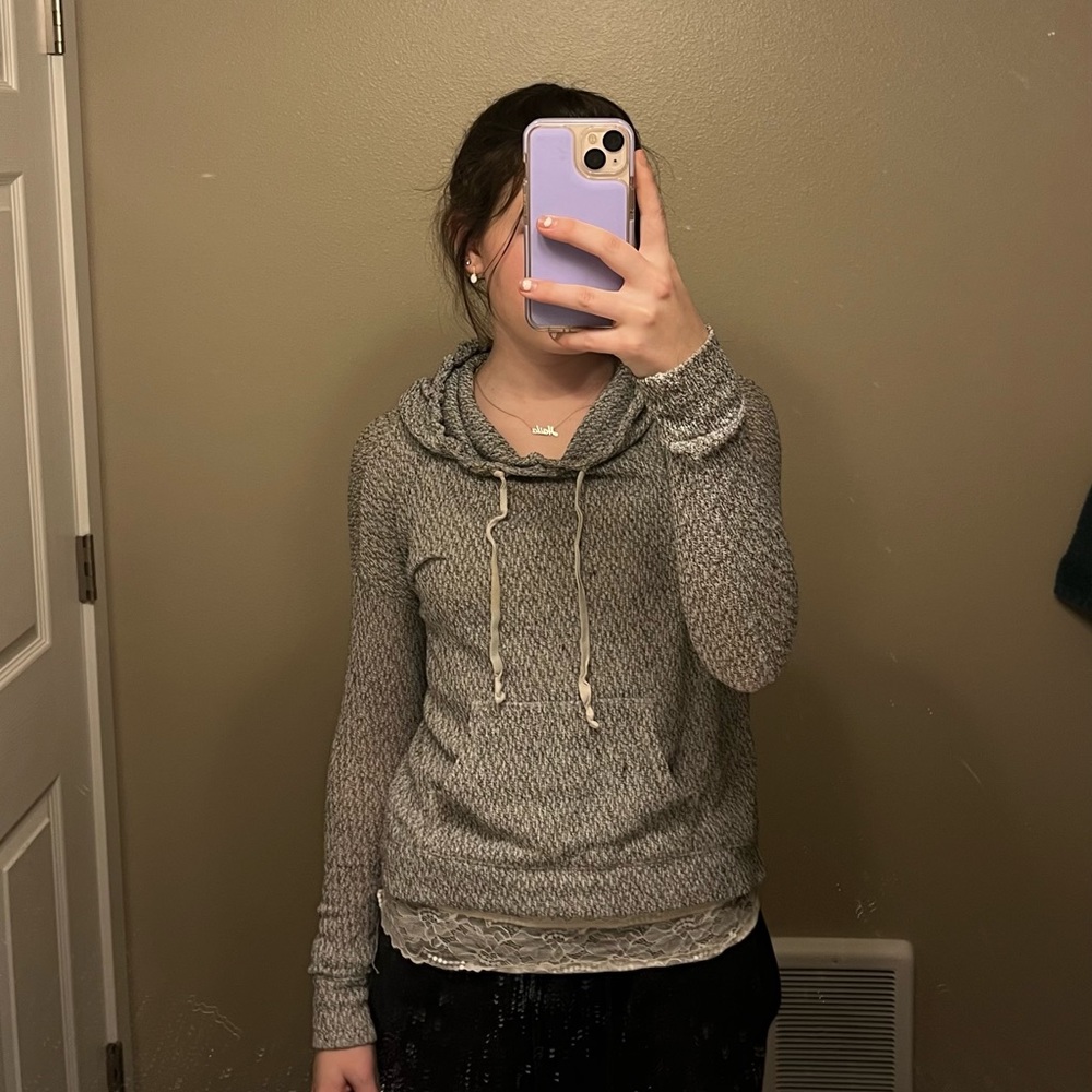Gray hoodie sweater